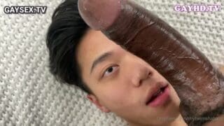 Asian vs Big cock master