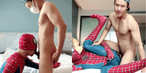 Asian gay shows his sucking skills