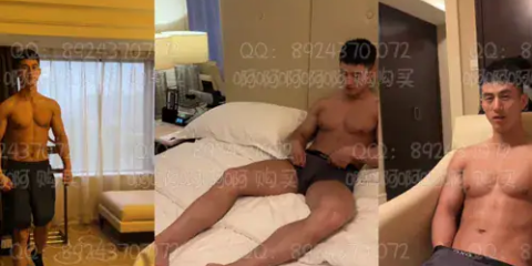 Muscular athlete’s nude private photoshoot in hotel